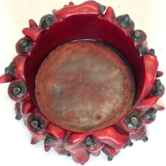 Red Hot Chili Jalapeno Pepper Southwestern Kitchen Jewelry Trinket Box Lid VTG - Picture 6 of 9